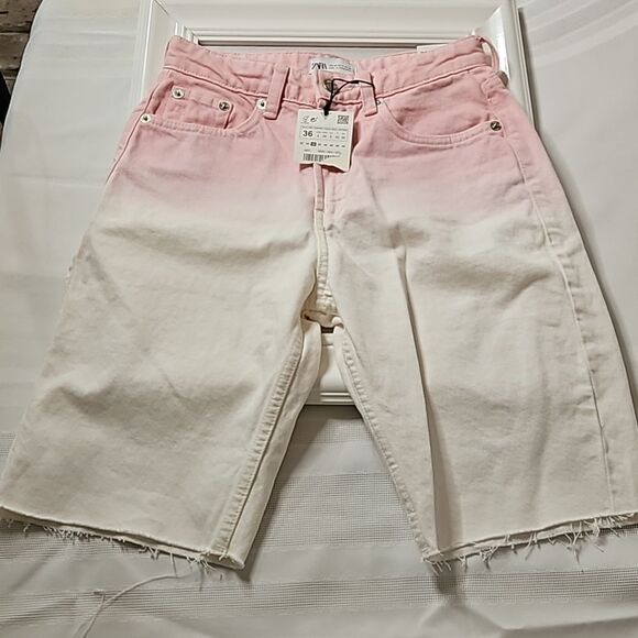 NWT Zara Ombre high rise shorts size 4 - Picture 1 of 10